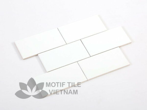 Gạch thẻ ốp tường subway trắng mờ 7.5x15cm SW75150V(Matte White)